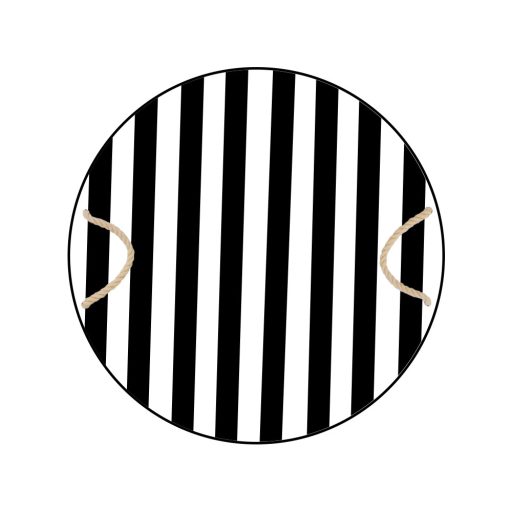 Set de Tavă și Suporturi pentru Cești, Negru și Alb