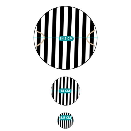 Set de Tavă și Suporturi pentru Cești, Negru și Alb