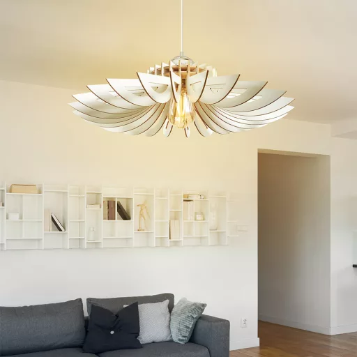 Lampă de Plafon cu Efect de Lemn Elegant
