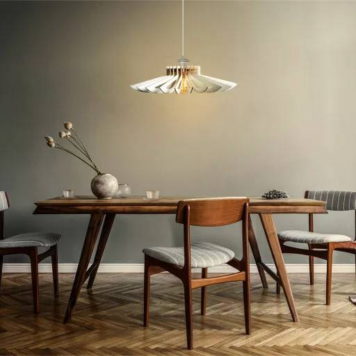 Lampă de Plafon cu Efect de Lemn Elegant