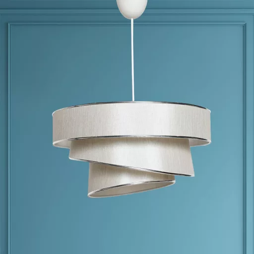 Lampă de Tavan Spiralată, Bej-Silver