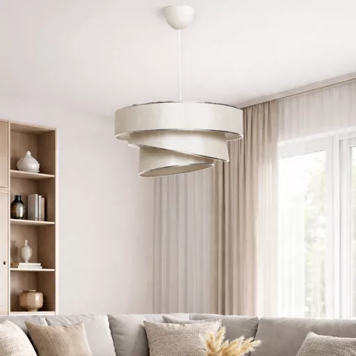Lampă de Tavan Spiralată, Bej-Silver