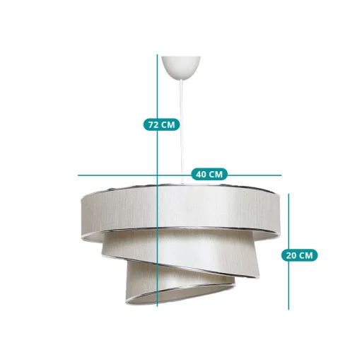 Lampă de Tavan Spiralată, Bej-Silver
