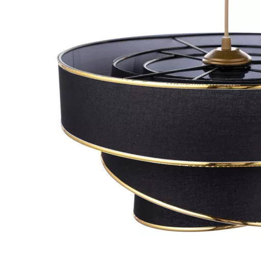 Lampă de Tavan Spiralată, Negru-Auriu