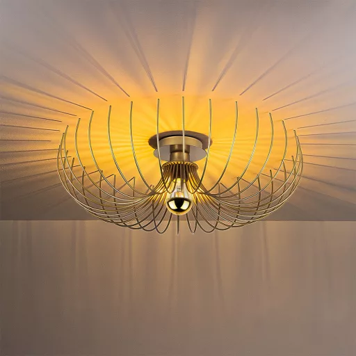 Lampă de Tavan Modernă din Metal Aurit