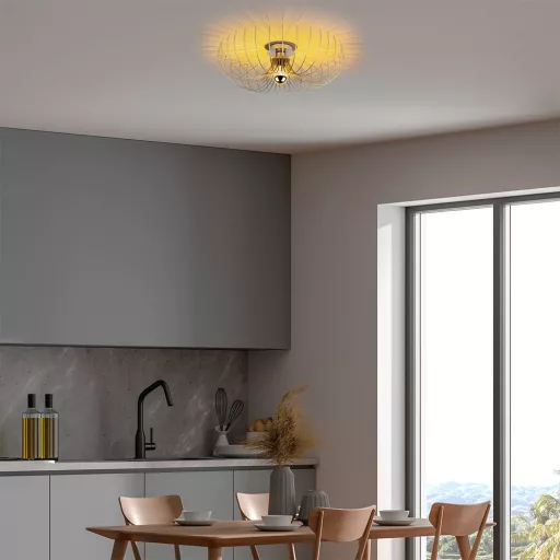 Lampă de Tavan Modernă din Metal Aurit