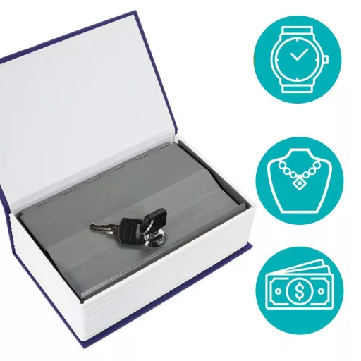 Caseta de valori tip carte-albastru