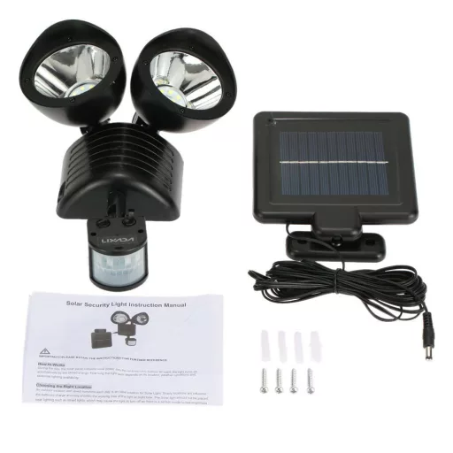 Lampa solara dubla cu senzor de miscare
