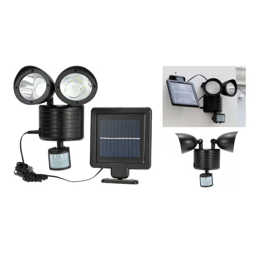 Lampa solara dubla cu senzor de miscare