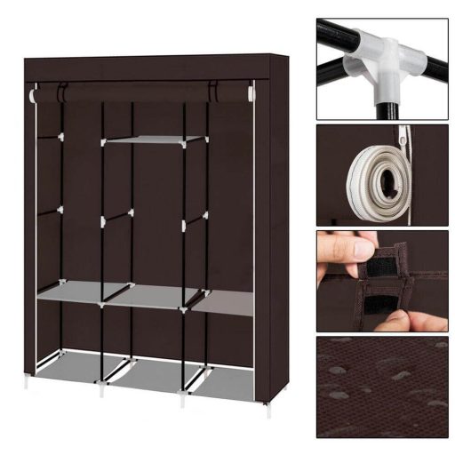 Sifonier mobil, dimensiuni 130x45x170 cm-maro