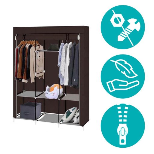 Sifonier mobil, dimensiuni 130x45x170 cm-maro