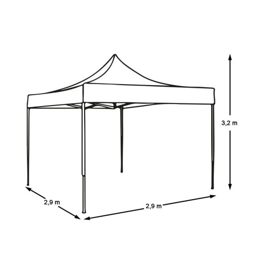 Pavilion pliant 2,9x2,9m-albastru