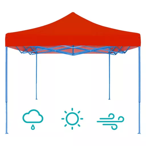 Pavilion pliant 2,9x2,9m-rosu