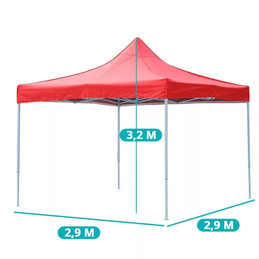 Pavilion pliant 2,9x2,9m-rosu