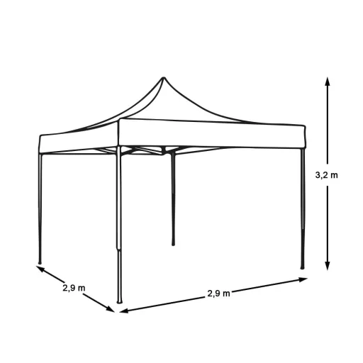 Pavilion pliant 2,9x2,9m-rosu