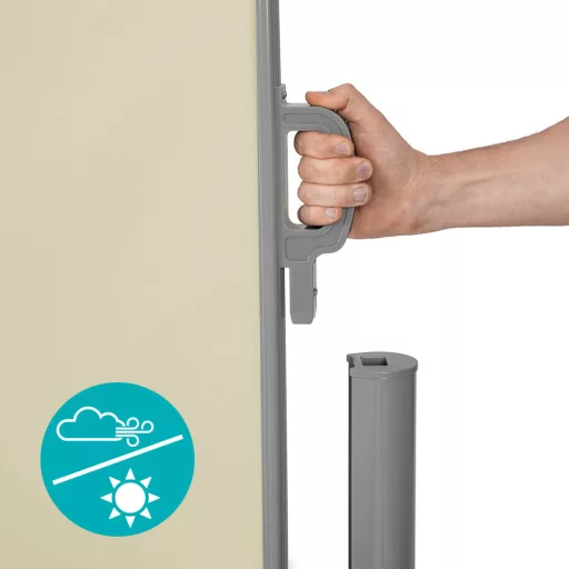 Paravan solar retractabil-bej-simplu