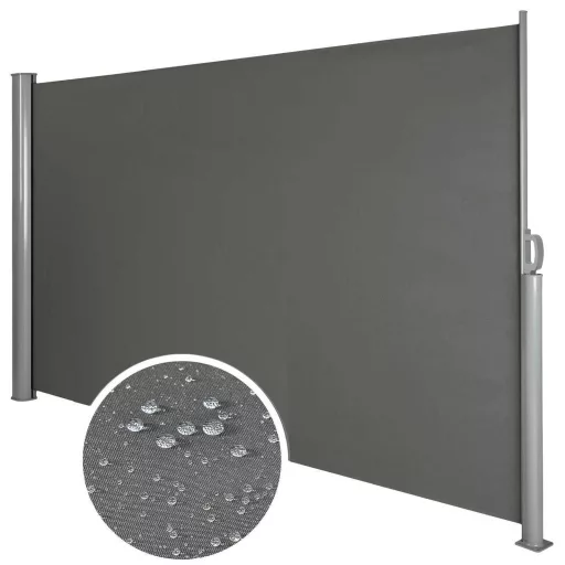 Paravan solar retractabil-simplu-gri inchis