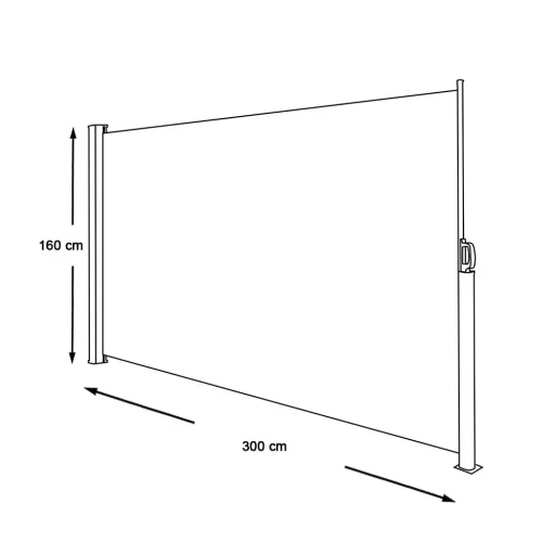 Paravan solar retractabil-simplu-gri inchis