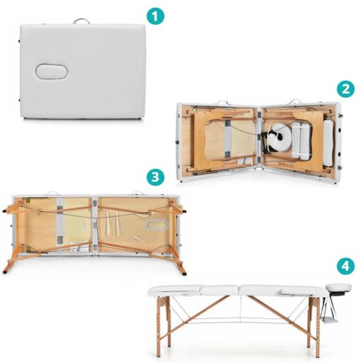 Masa de masaj portabila cu 3 sectiuni