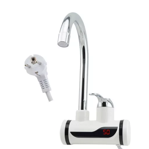 Robinet incalzitor de apa cu afisaj LED - racordare la perete, orizontala