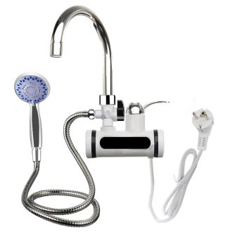   Robinet incalzitor de apa cu afisaj LED - racordare la perete, orizontala cu dus