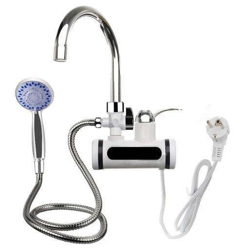 Robinet incalzitor de apa cu afisaj LED - racordare la perete, orizontala cu dus