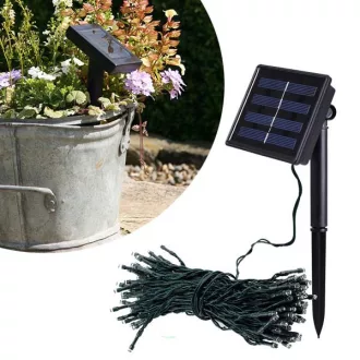   Ghirlanda luminoasa solara pentru gradina cu 100 LED, alb-rece, 20m