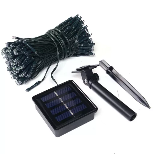 Ghirlanda luminoasa solara pentru gradina cu 100 LED, alb-rece, 20m