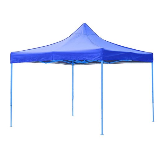 Pavilion pliant 2,9x2,9m-albastru, cu pereti laterali