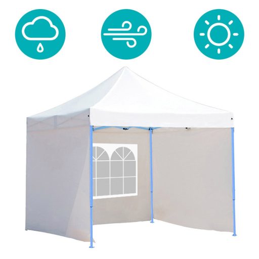 Pavilion pliant 2,9x2,9m-alb, cu pereti laterali