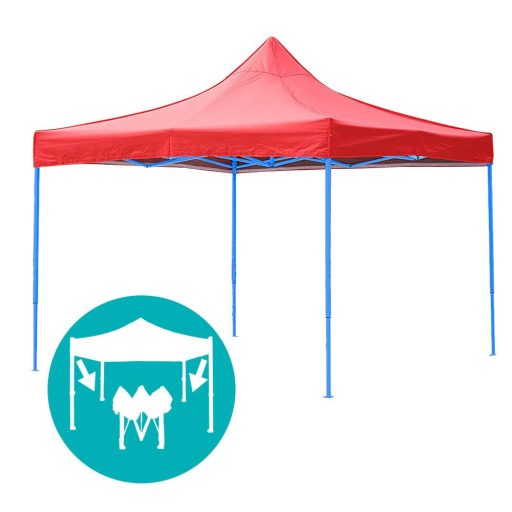 Pavilion rosu 2,9m cu pereti laterali si geanta de transport