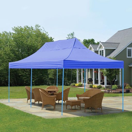 Pavilion pliant 2,9x5,7m-albastru, cu geanta de transport