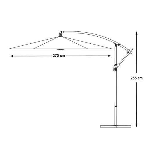 Umbrelă Suspendată 2.7 m, Roșie
