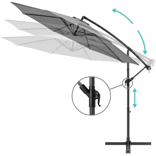 Umbrelă Suspendată 2.8 m, Gri