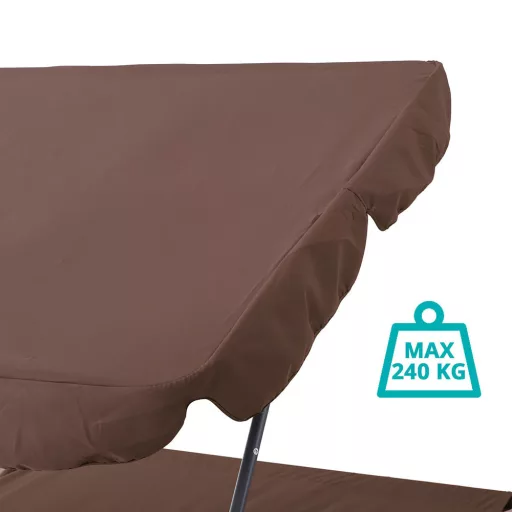 Sezlong dublu cu parasolar-maro inchis