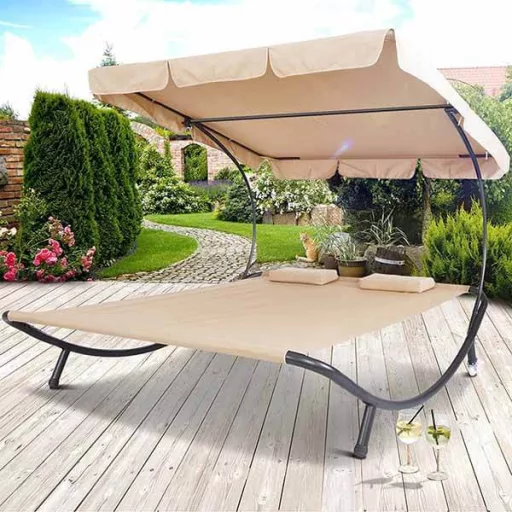 Sezlong dublu cu parasolar