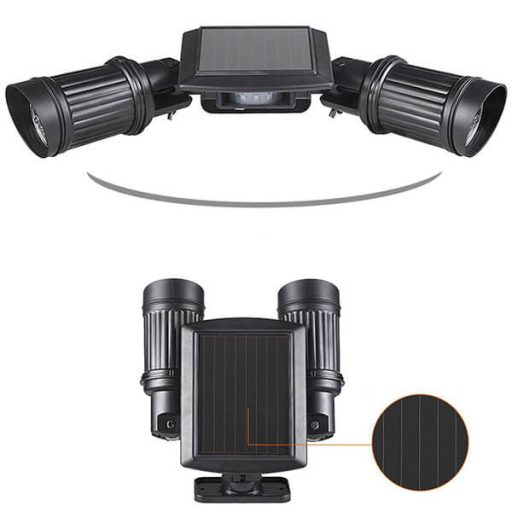 Lampa dubla cu baterie solara, cu senzor de miscare