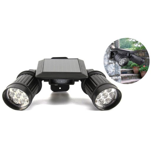 Lampa dubla cu baterie solara, cu senzor de miscare