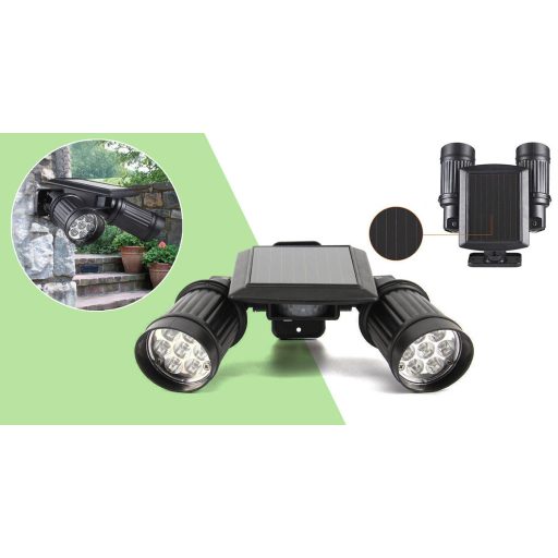 Lampa dubla cu baterie solara, cu senzor de miscare