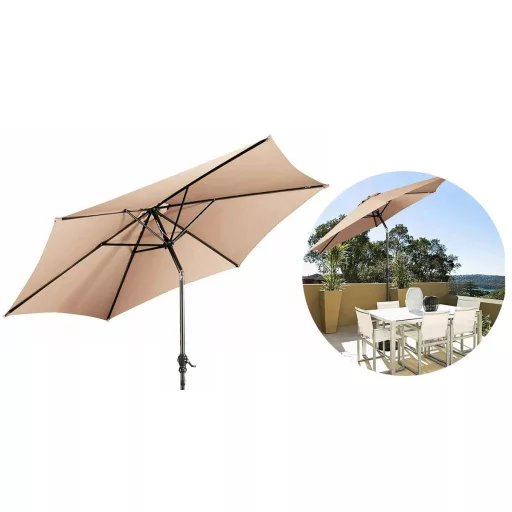 Umbrela de gradina extra mare, inclinabila