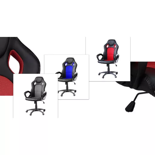 Scaun gamer Basic cu spatar color, Gri