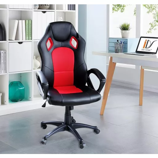 Scaun gamer Basic cu spatar color, Rosu