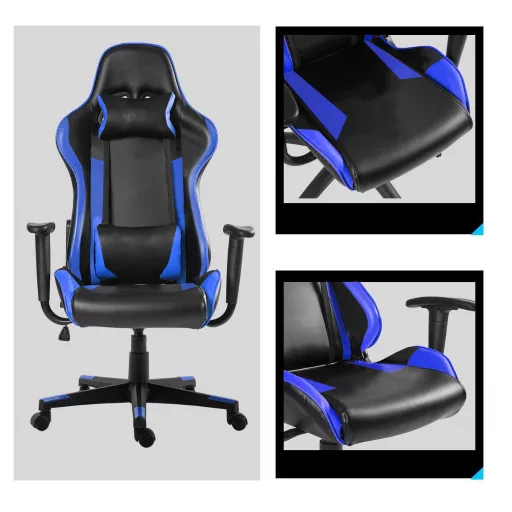Scaun gamer - pro-albastru