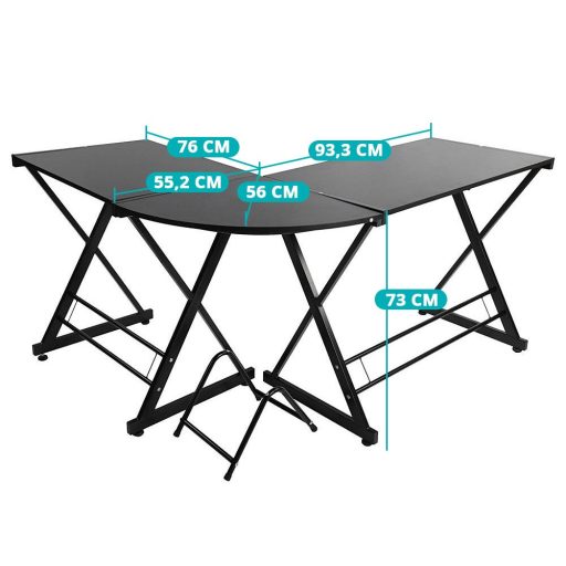 Birou in forma de L-negru