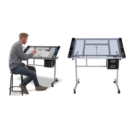 Masa pentru desen tehnic cu planseta din sticla