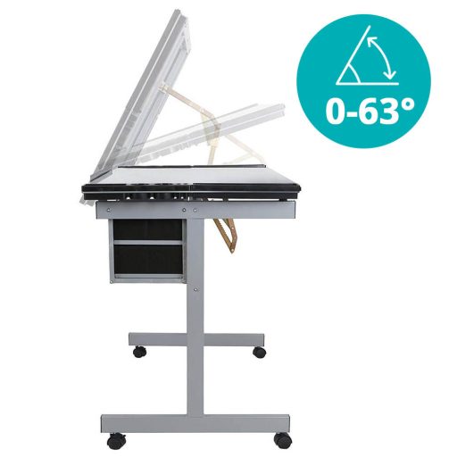 Masa pentru desen tehnic cu planseta din sticla