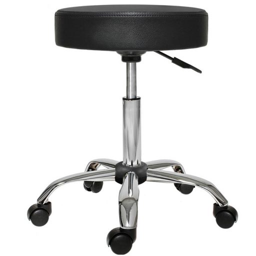Scaun de cosmetica cu roti, inaltime reglabila-negru