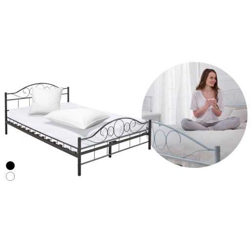 Cadru pat metalic Mimi cu grilaj cadou, in mai multe dimensiuni si culori