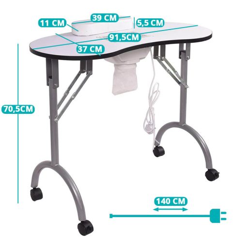 Masa portabila de manichiura cu geanta de transport cadou-cu aspirator