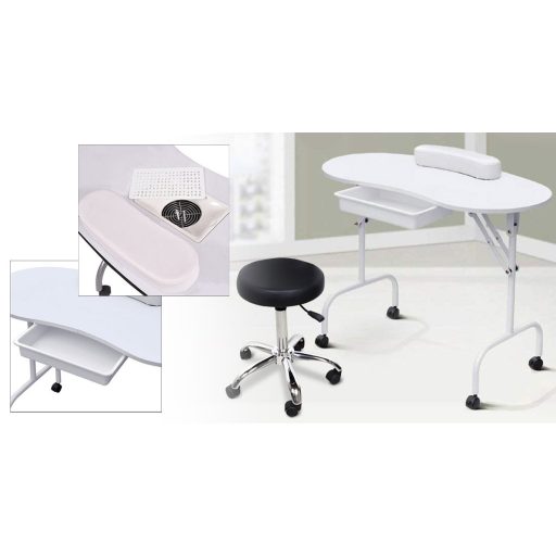 Masa portabila de manichiura cu geanta de transport cadou-cu aspirator